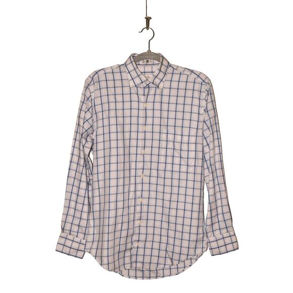 PETER MILLAR $149 Crown Soft Cotton Silk Plaid Button-Up Shirt Men's Small - Picture 1 of 4